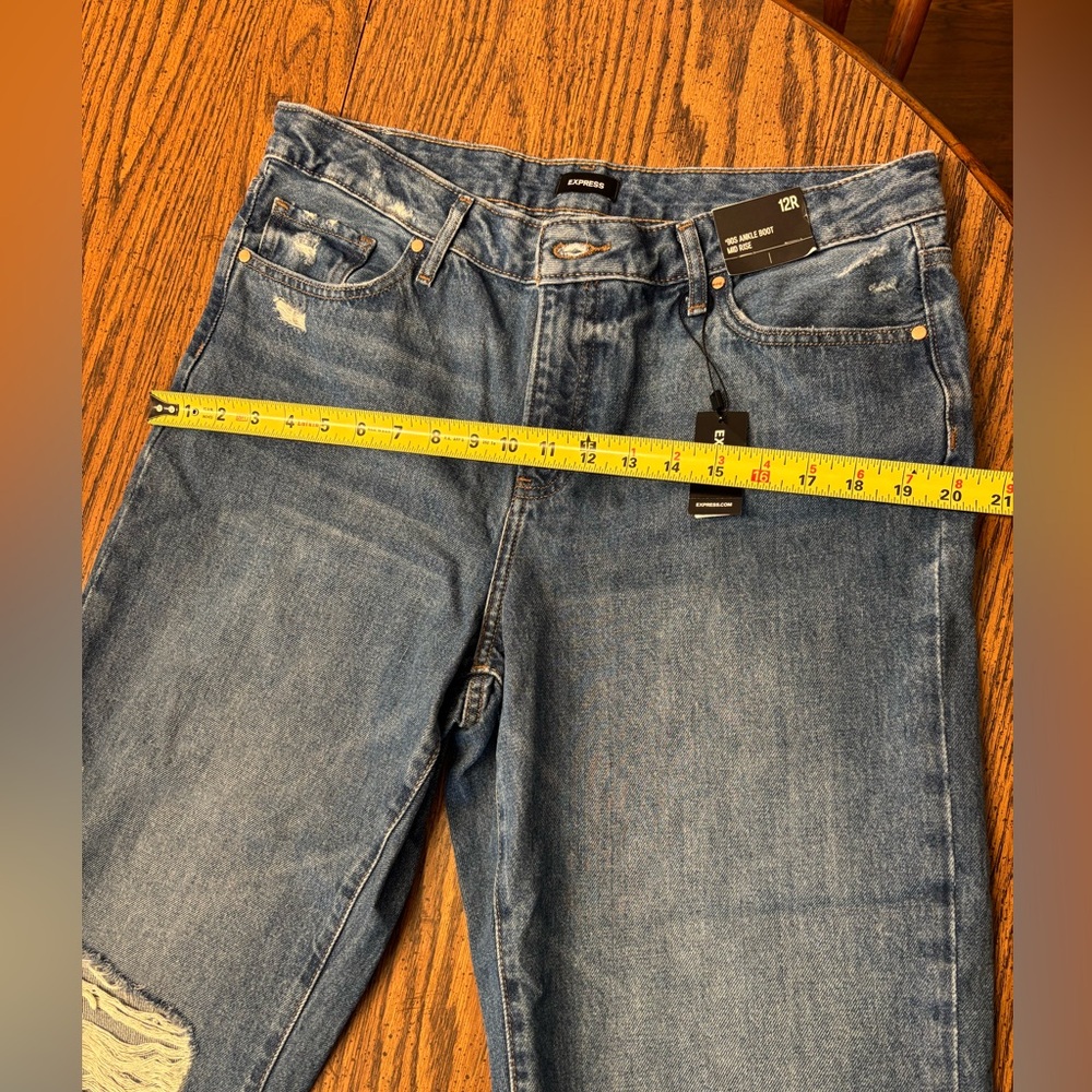 NWT Express Women’s 90’s ankle boot midrise jeans 12R - Picture 6 of 11